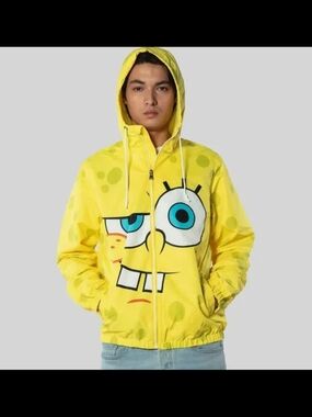 Members Only Nickelodeon SpongeBob Windbreaker Size Medium